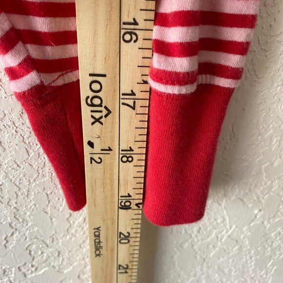 Free Assembly Shirt Womens L Red‎ White Striped Long Sleeve Boxy - Picture 10 of 11